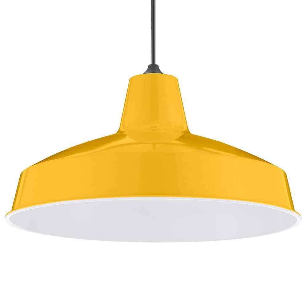 Hampton Bay 1-Light Yellow Warehouse Pendant Light with Metal Shade AF-1032R/YL