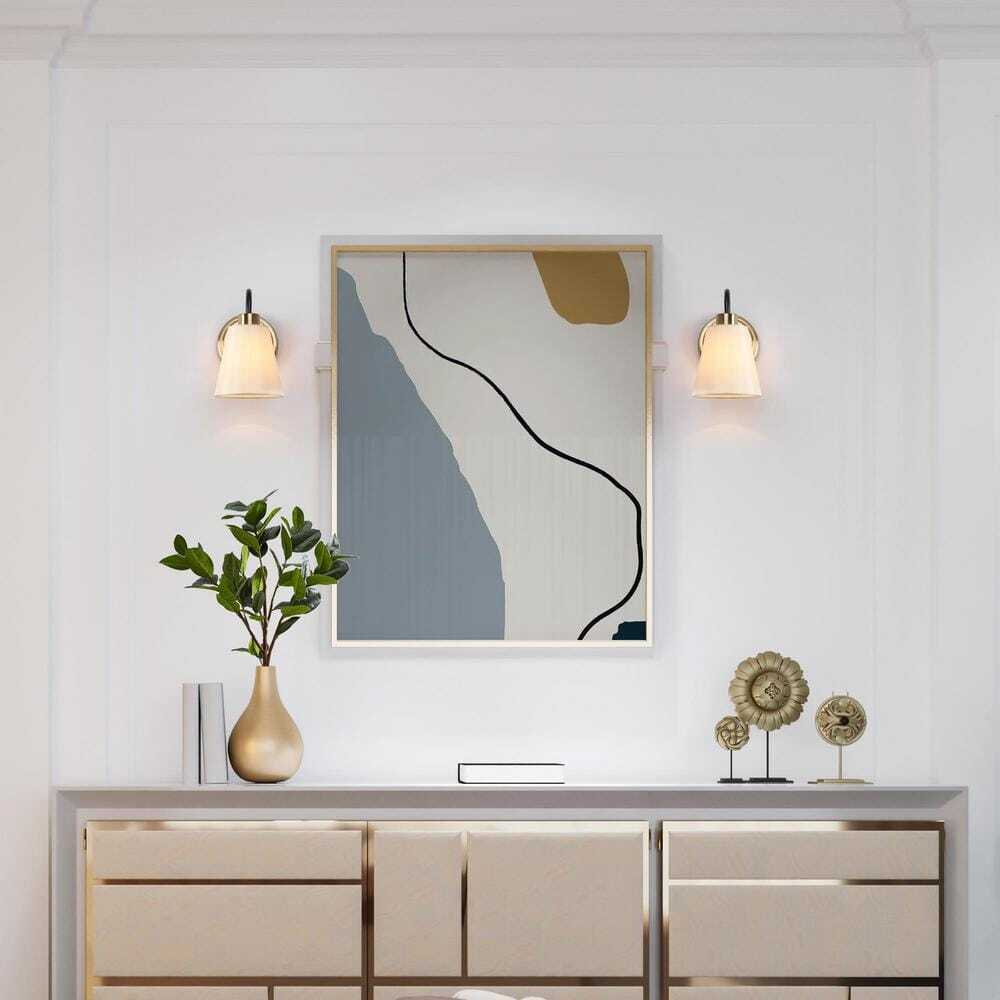 LNC Modern Classic 1-Light Plated Brass and Black Wall Sconce