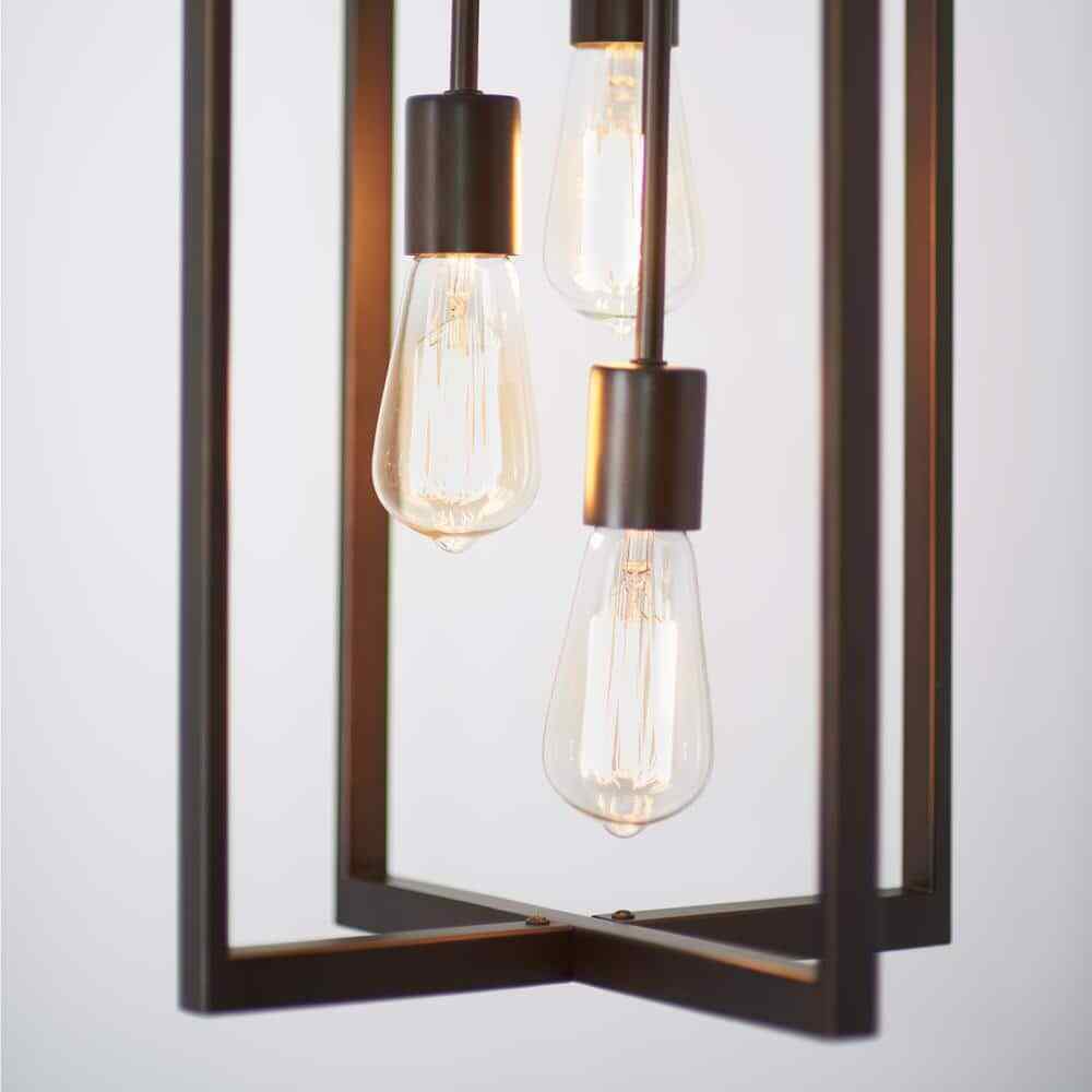 Artika Yale 3-light Black Modern Industrial Caged Hanging Pendant Light