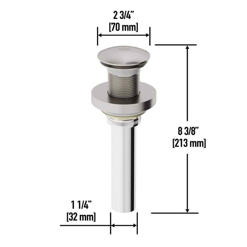 VIGO Vessel Bathroom Sink Pop-Up Drain and Mounting Ring in Brushed Nickel