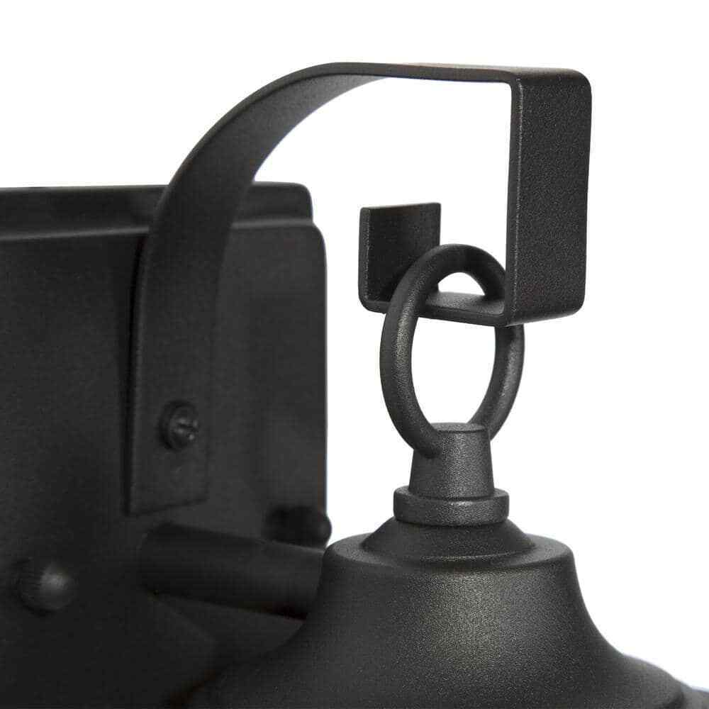 Uolfin 12 in. 1-Light Textured Black Outdoor Light Wall Sconce 1-Pack