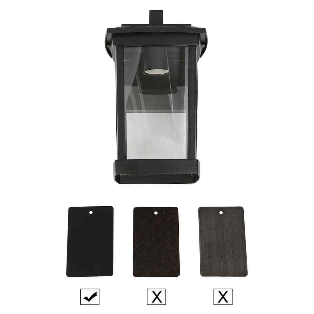 LNC Modern Black Outdoor Lantern Sconce with Clear Glass Shade 1-Light 2-pack