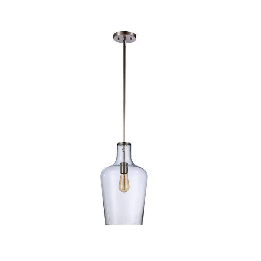 Bel Air Lighting 1-Light Brushed Nickel Hanging Kitchen Pendant Light