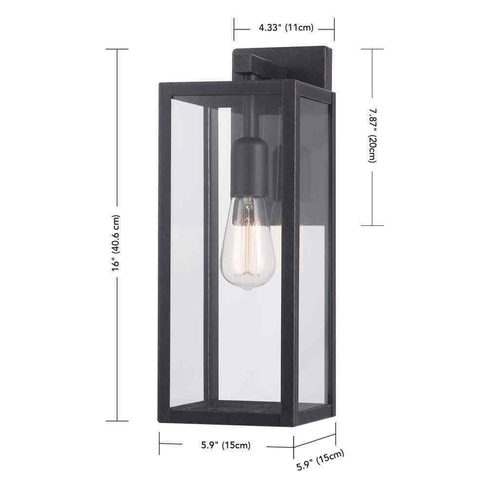 Globe Electric Bowery 1-Light Bronze Hardwired Outdoor Indoor Wall Lantern Sconc