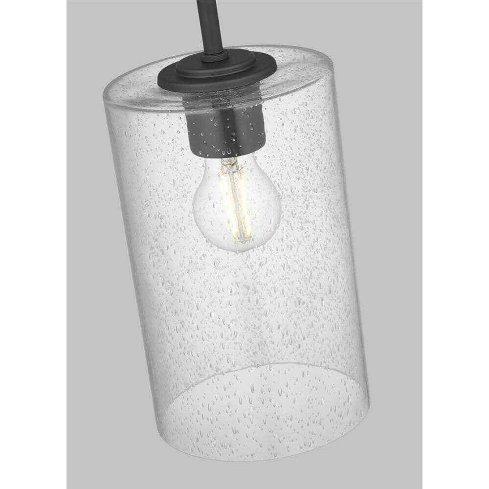 Home Decorators Helenwood 1-Light Matte Black Craftsman Pendant Light