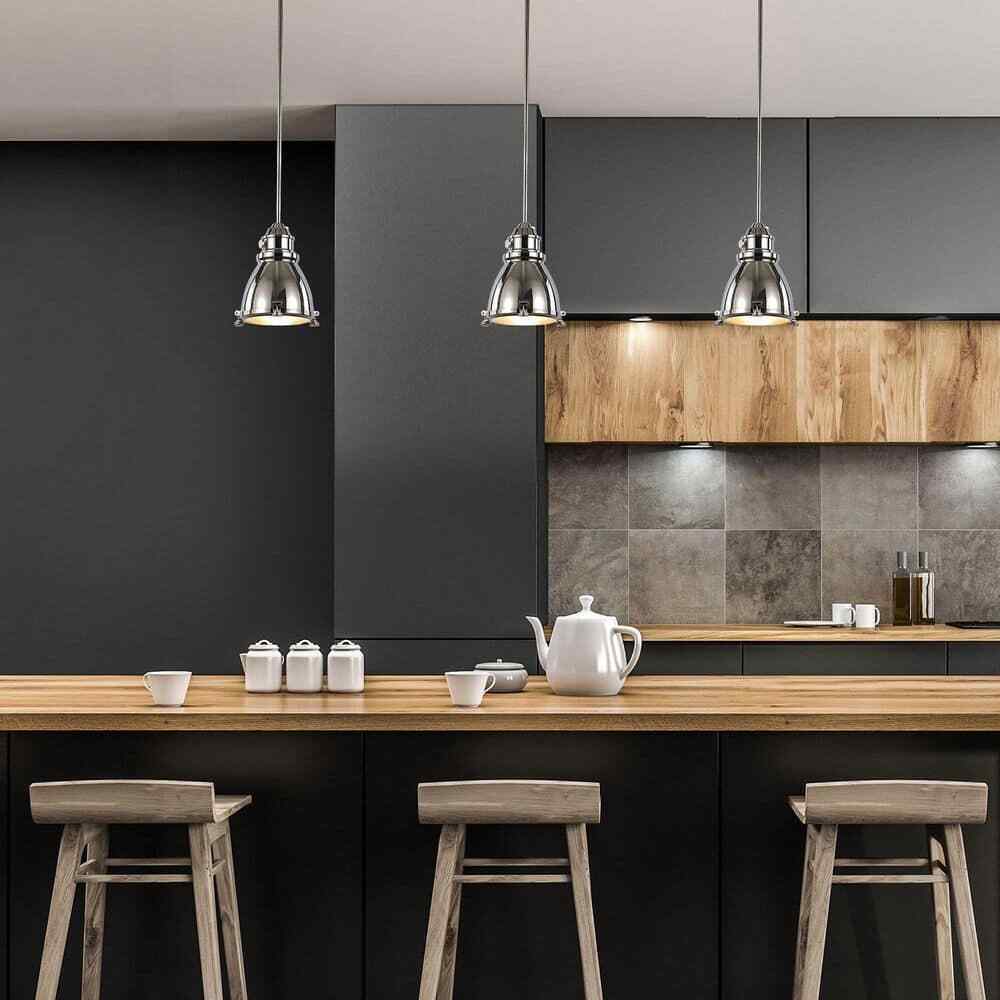 Bel Air Lighting Performance 1-Light Polished Nickel Mini Pendant Light Fixture