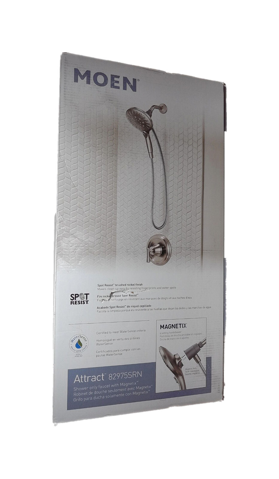 MOEN Magnetix Single-Handle 6-Spray Shower Faucet Brushed Nickel Valve Included