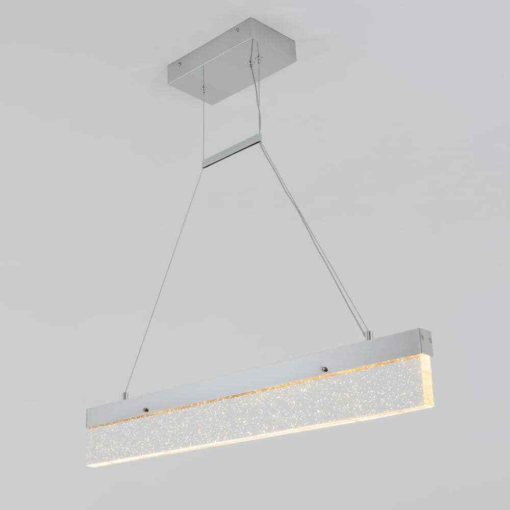 Artika Essence Bar 28-Watt LED Chrome Modern Island Hanging Light Chandelier