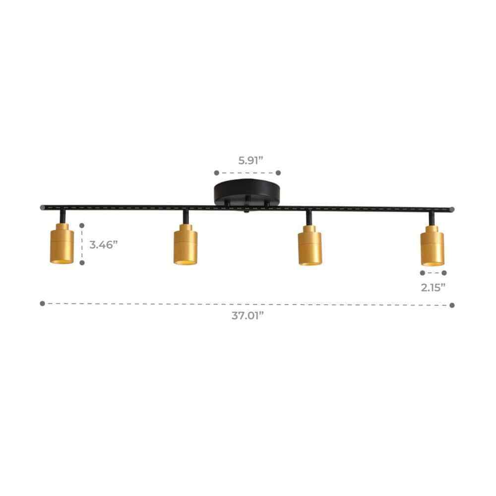 Vidalite Modern 3 ft. 4 Head-Light Gold Integrated LED Fixed Track Lighting Kit