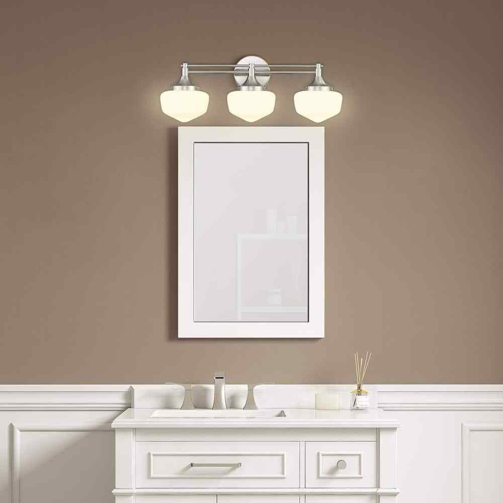 Home Decorators Collection Maybry 22.20 in. 3-Light Brushed Nickel Vanity Light