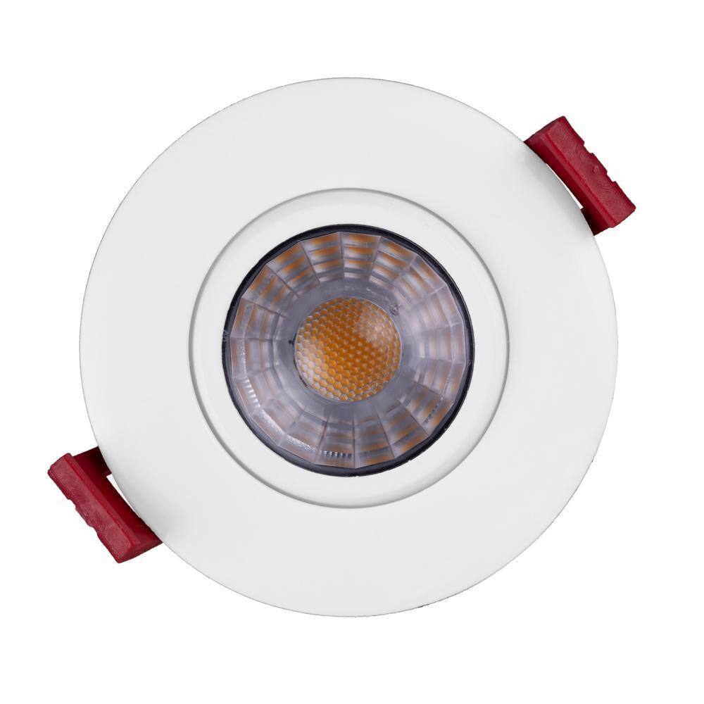 NICOR 3 in. 2700K Remodel Recessed Integrated LED Gimbal Downlight Kit in White
