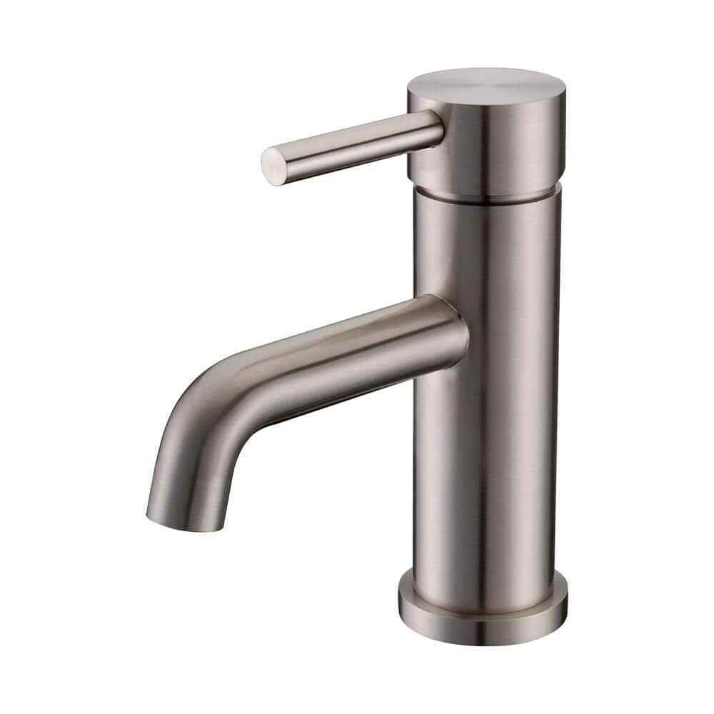 Vanity Art Single Hole Single-Handle 6.5 in. Lavatory Faucet in Brushed Nickel