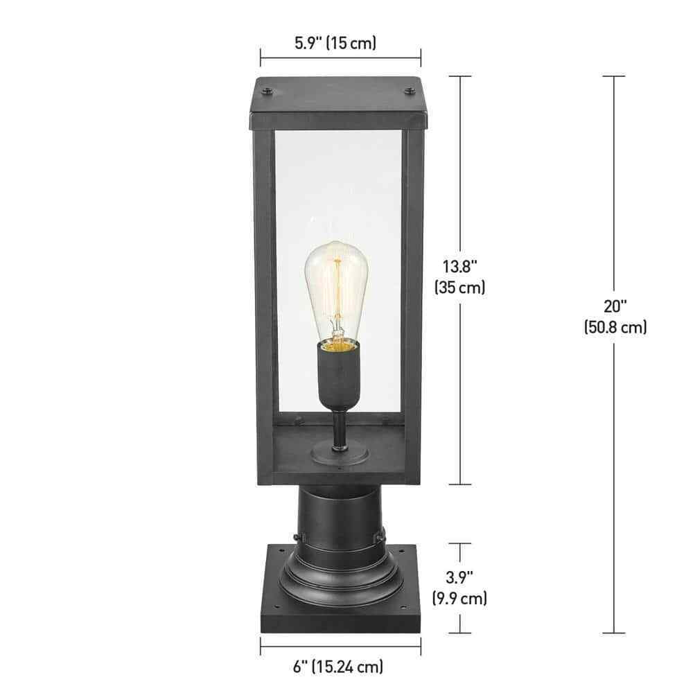 Globe Electric Bowery 1-Light Matte Black Outdoor Lamp Post Light Fixturee