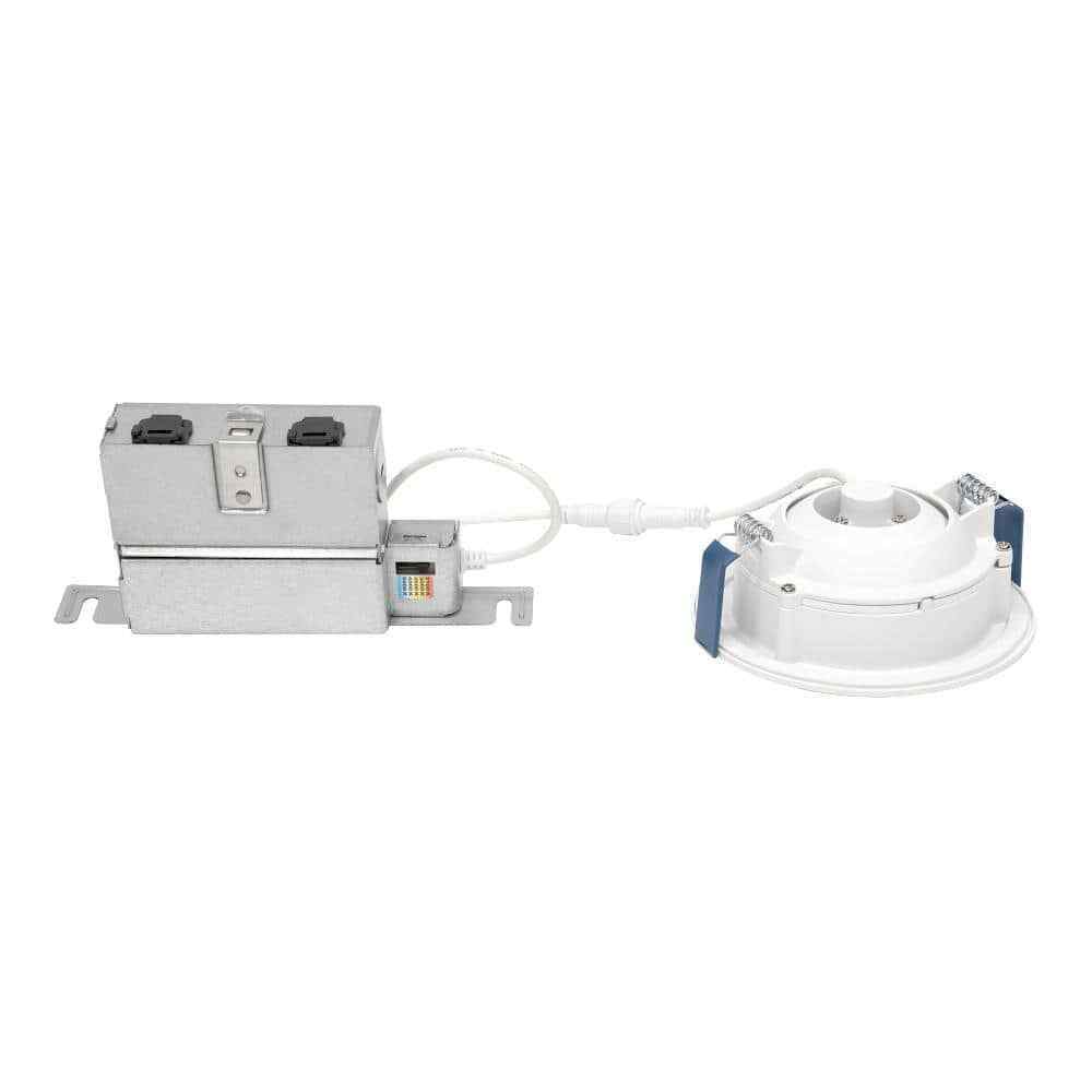 HALO HLA 4 in. Color Selectable Canless Recessed Wide Beam Gimbal Trim LED Kit