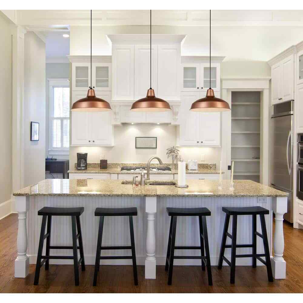 Hampton Bay 1-Light Vintage Copper Warehouse Pendant with Metal Shade