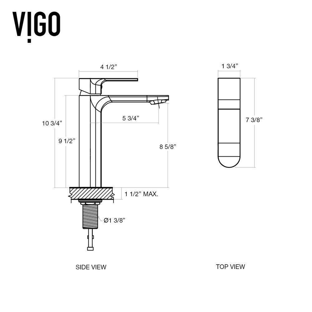 VIGO Norfolk Single Handle Single-Hole Bathroom Vessel Faucet in Chrome