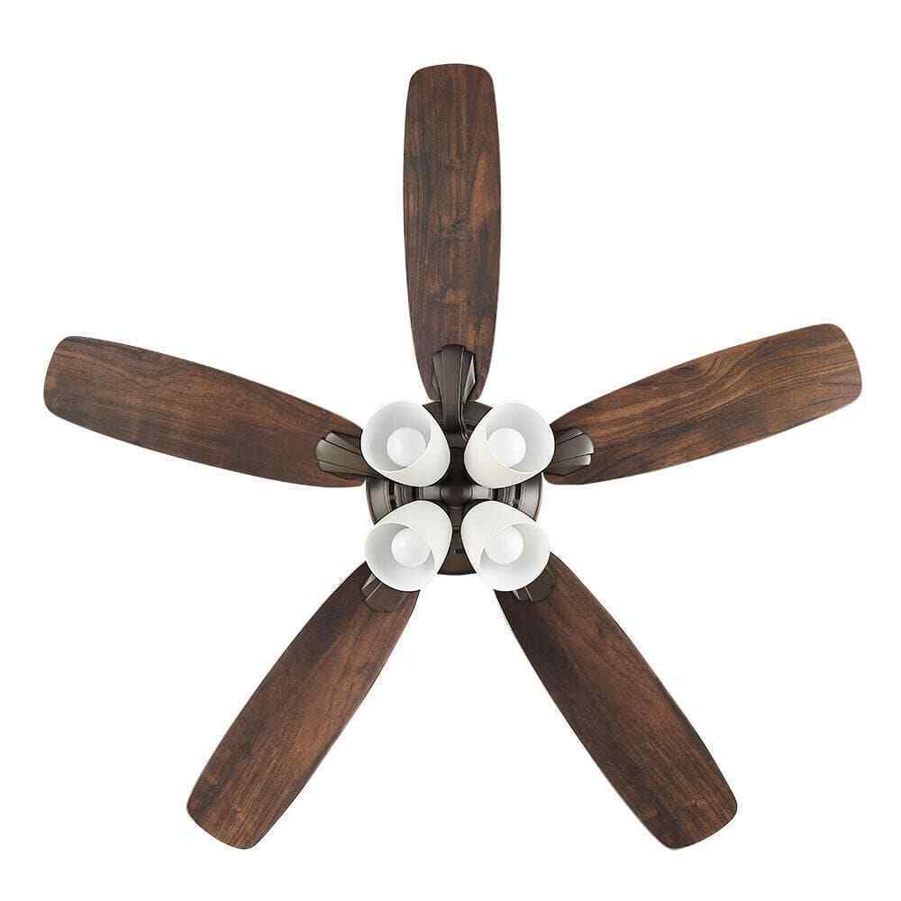Hampton Bay Hollis 52 in. Indoor LED Bronze Ceiling Fan w/ Light Kit and Remote