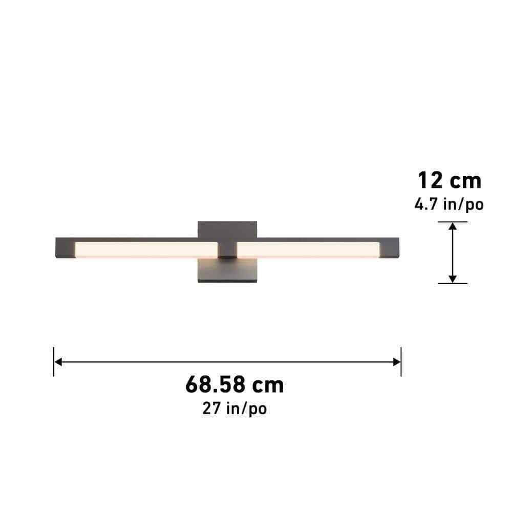 Artika Tivoli 27 in. Integrated LED Matte Black Vanity Light Bar Wall Fixture