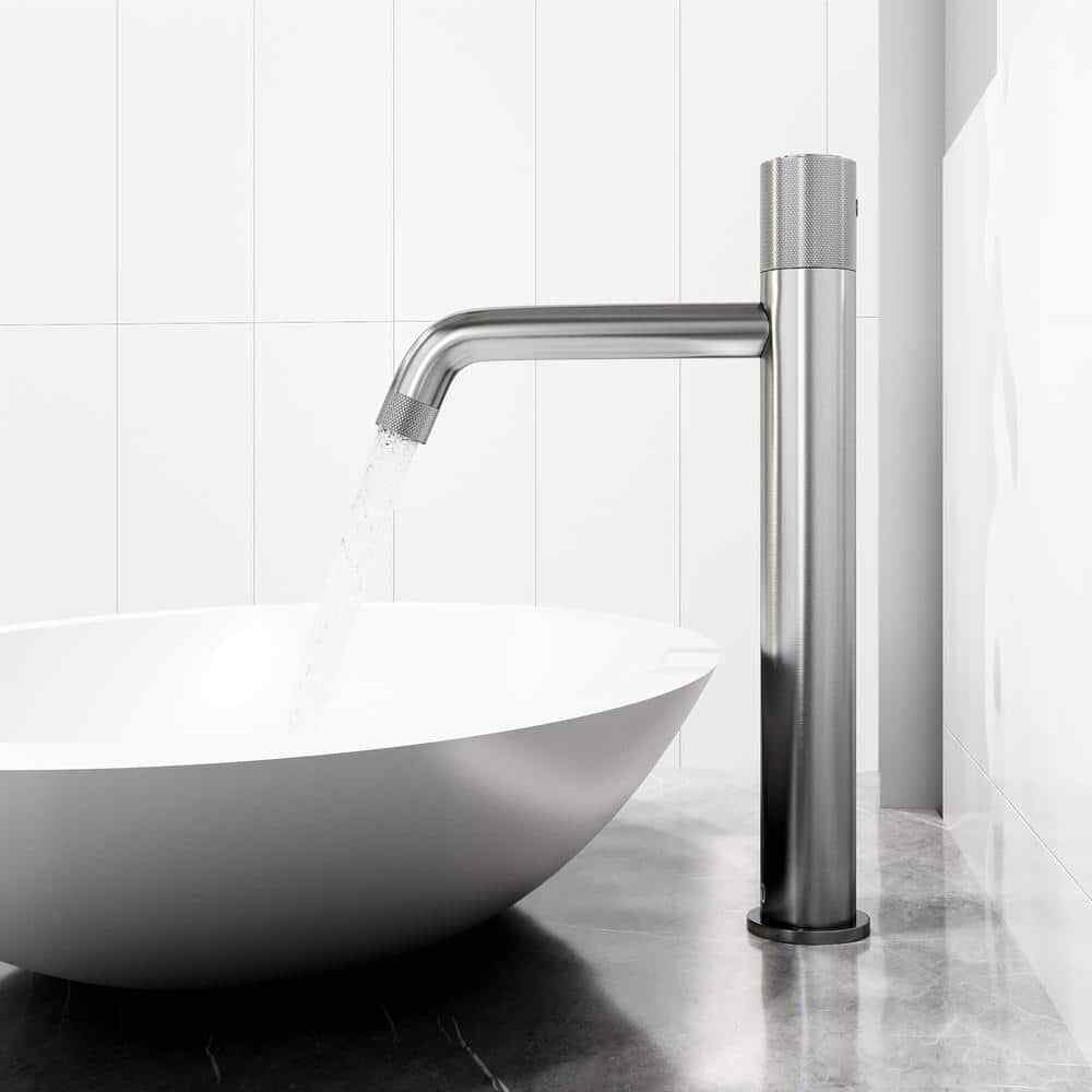 VIGO Apollo Single Handle Single-Hole Bathroom Vessel Faucet in Brushed Nickel