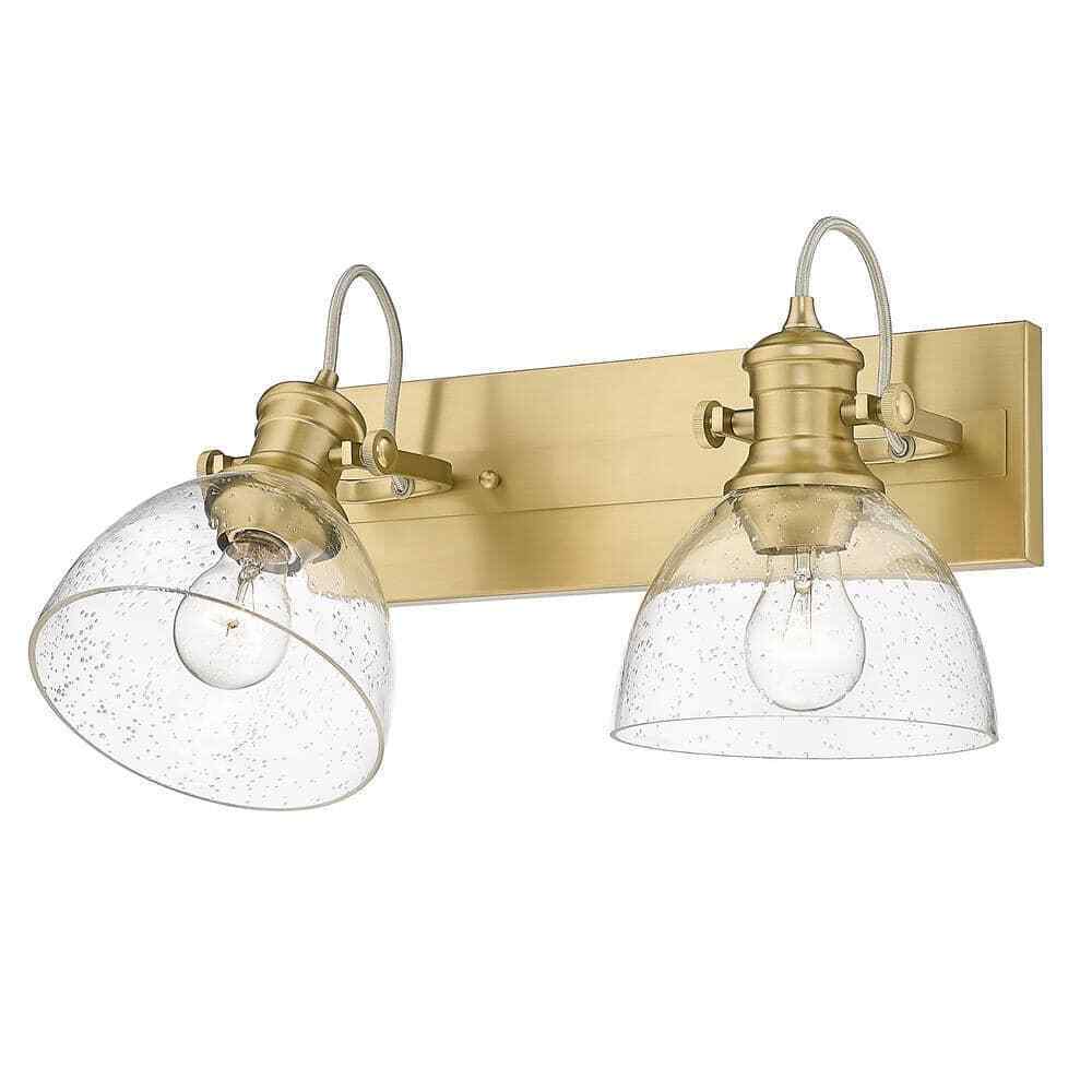 Golden Lighting Hines Brushed Champagne Bronze Seeded Glass Bath Vanity Light