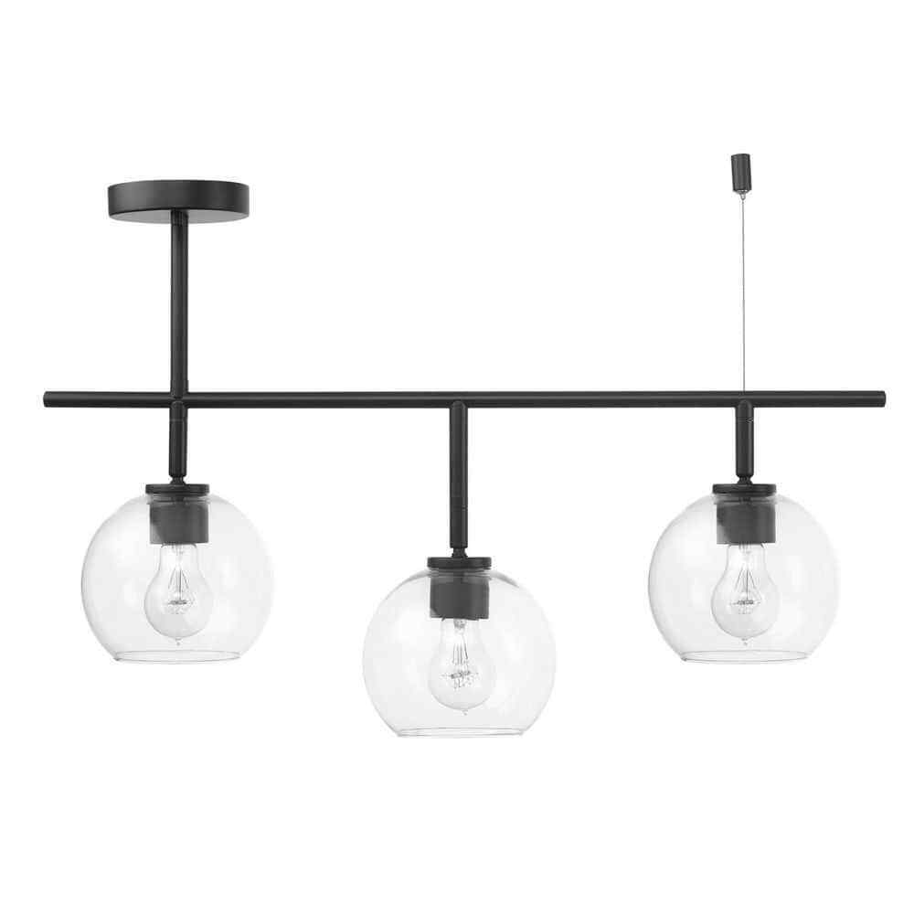Globe Electric 2.3 ft. 3-Light Matte Black Fixed Track Lighting Kit 91002804