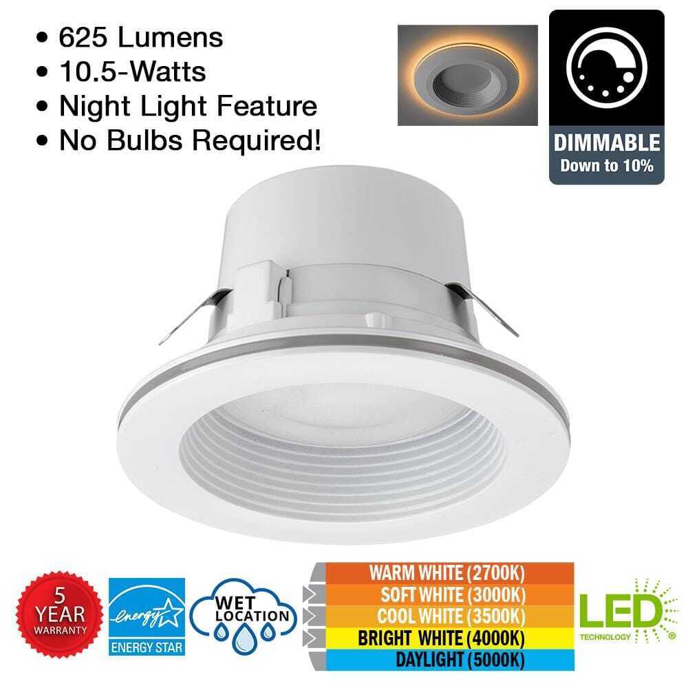 Commercial Electric 4 in. Color Selectable CCT LED Recessed Light Trim