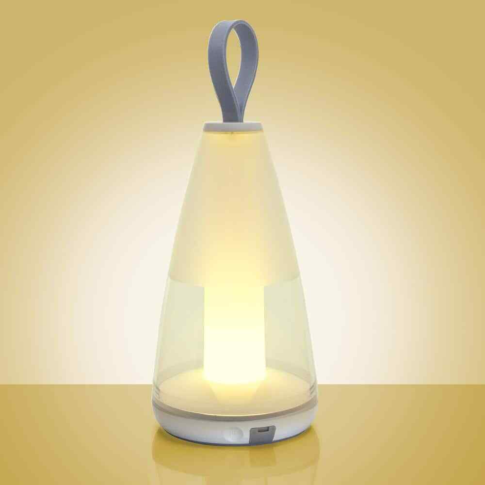 LUTEC 11.5 in. White Outdoor Portable Table Lamp 8500102331