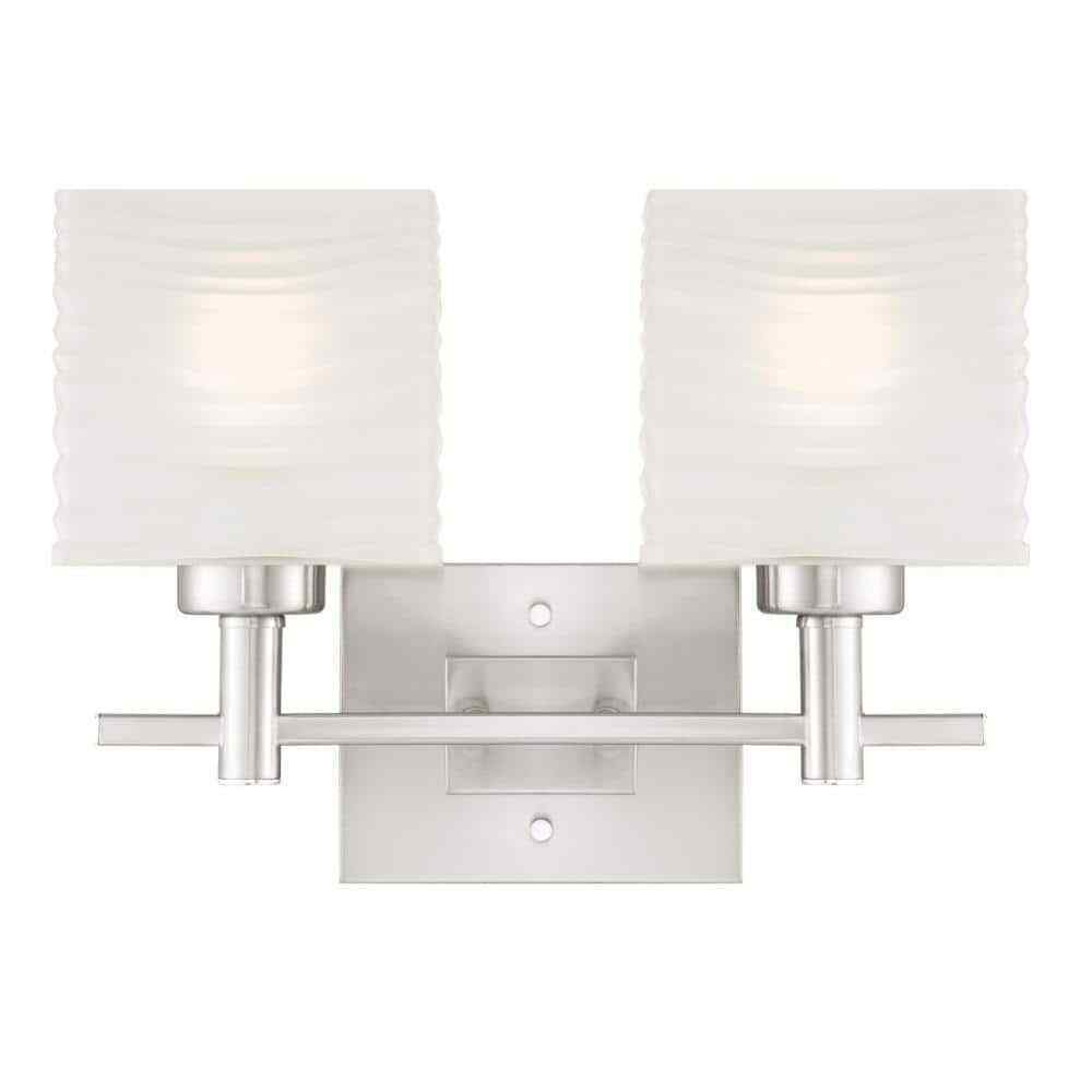Westinghouse Alexander 2-Light Brushed Nickel Wall Mount Bath Light 6303900