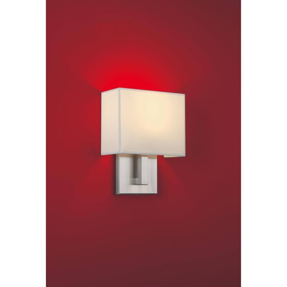 Access Lighting 1-Light Brushed Steel LED Wall Sconce 64061LEDDLP-BS/WH