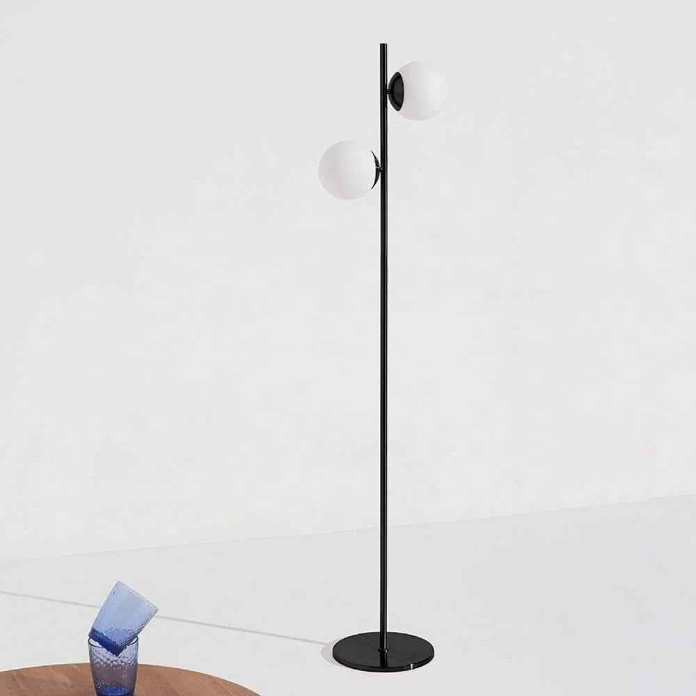 Brightech Sphere 65 in. Classic Black Modern 2-Light LED Floor Lamp