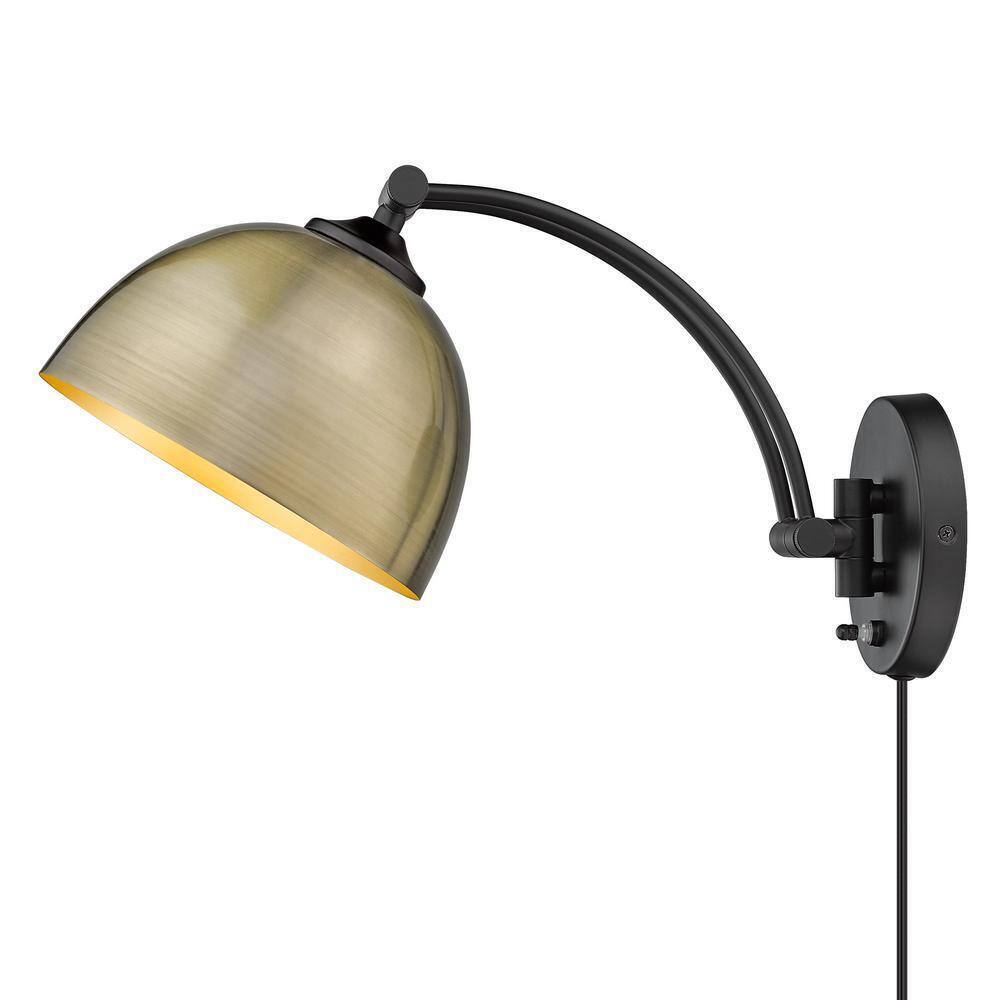Golden Lighting Rey 8 in. Matte Black Sconce Light Fixture