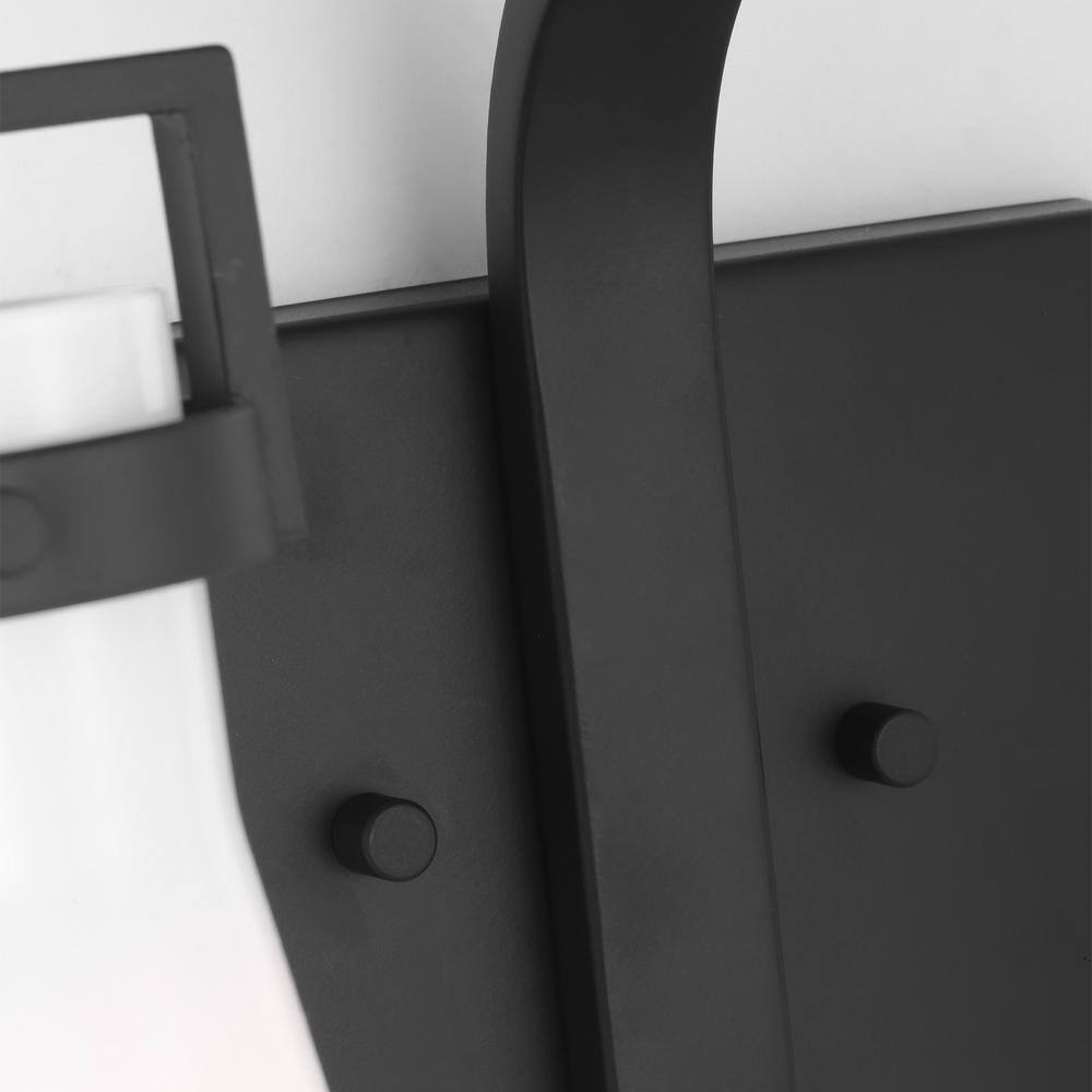 Home Decorators Clermont 14.75 in. 2-Light Matte Black Bathroom Vanity Light