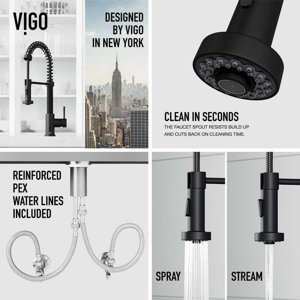 VIGO Edison Single Handle Pull-Down Sprayer Kitchen Faucet w/ Touchless Sensor