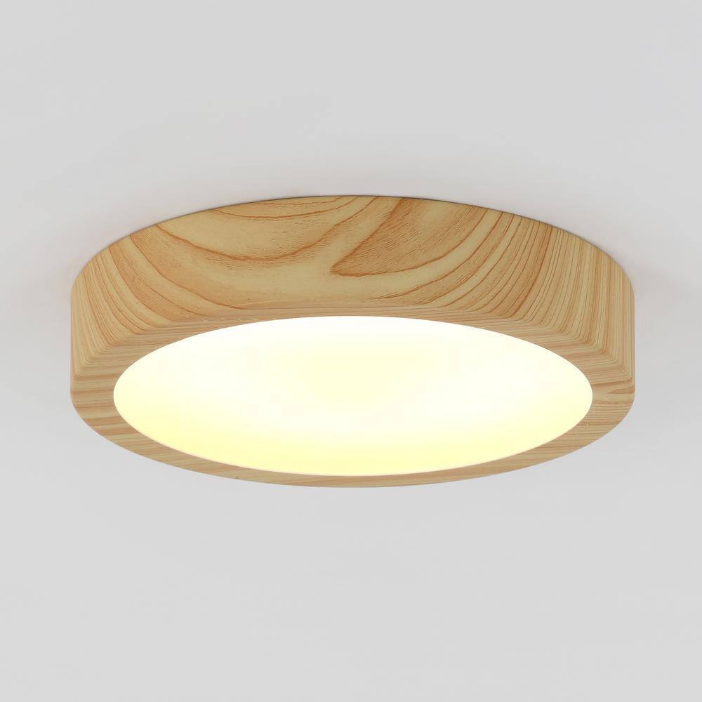 Artika Dryad 10 in. 1-Light Wood Integrated LED Modern Flush Mount Ceiling Light