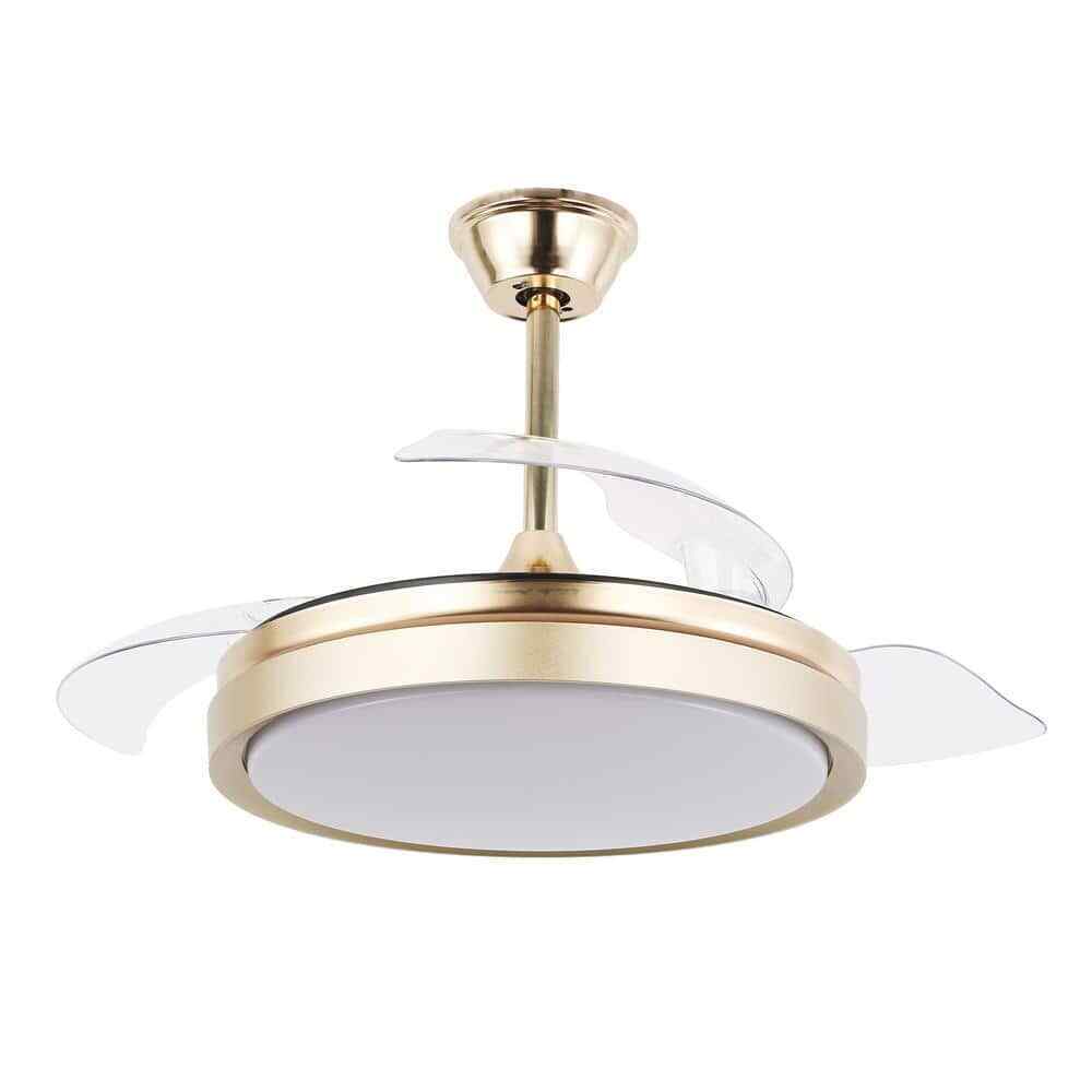 Oaks Aura Oaksville 42in. LED Indoor French Gold 6-Speed Retractable Ceiling Fan