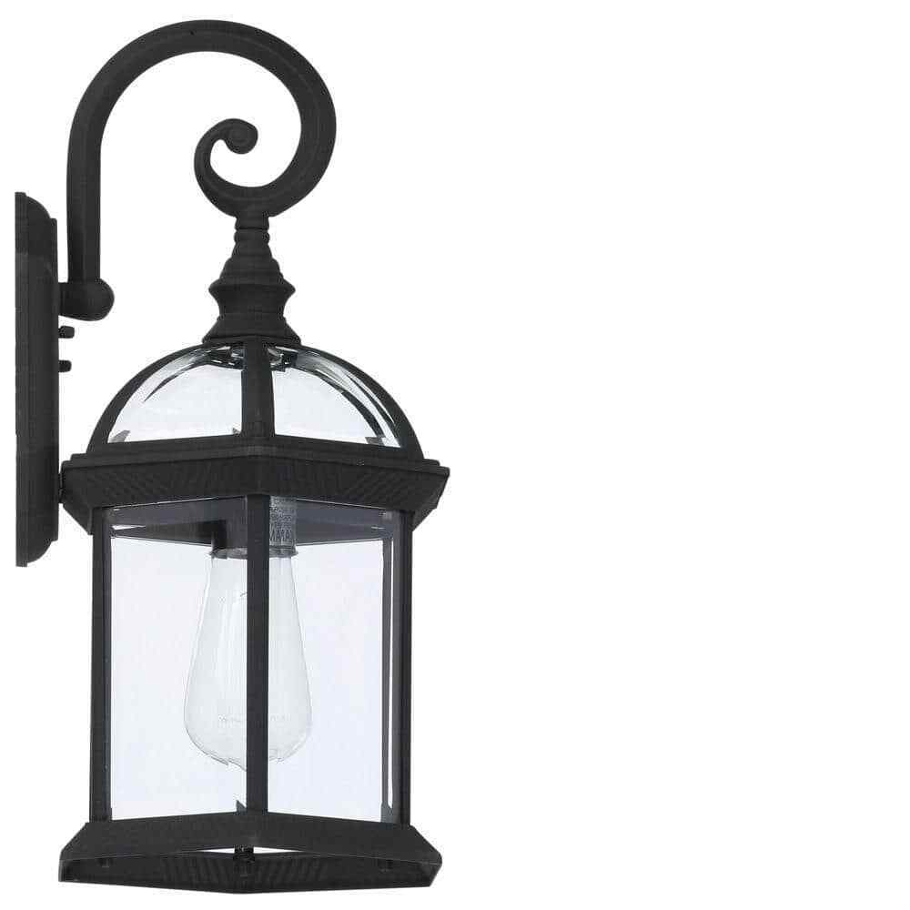 Bel Air Lighting Wentworth Small Black Outdoor Wall Light Fixture w/ Clear Glass