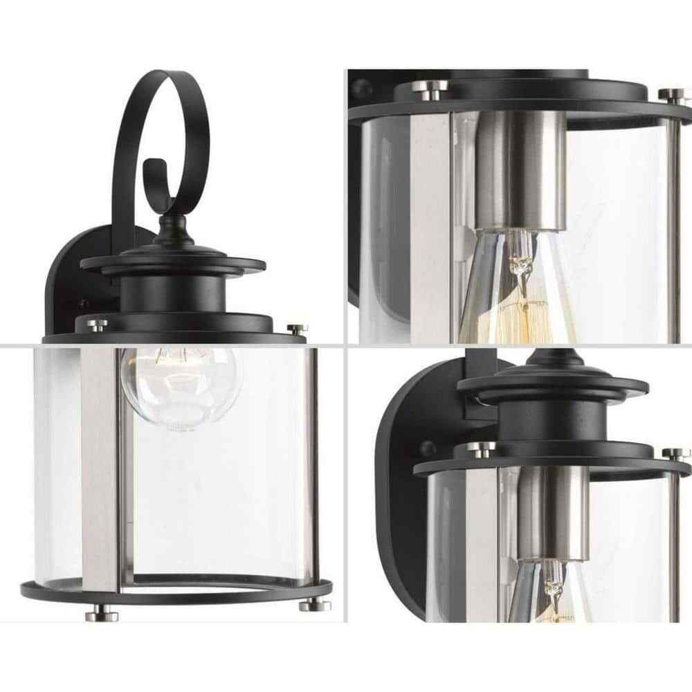 Progress Lighting Squire Collection 1-Light Black Outdoor Small Wall Lantern