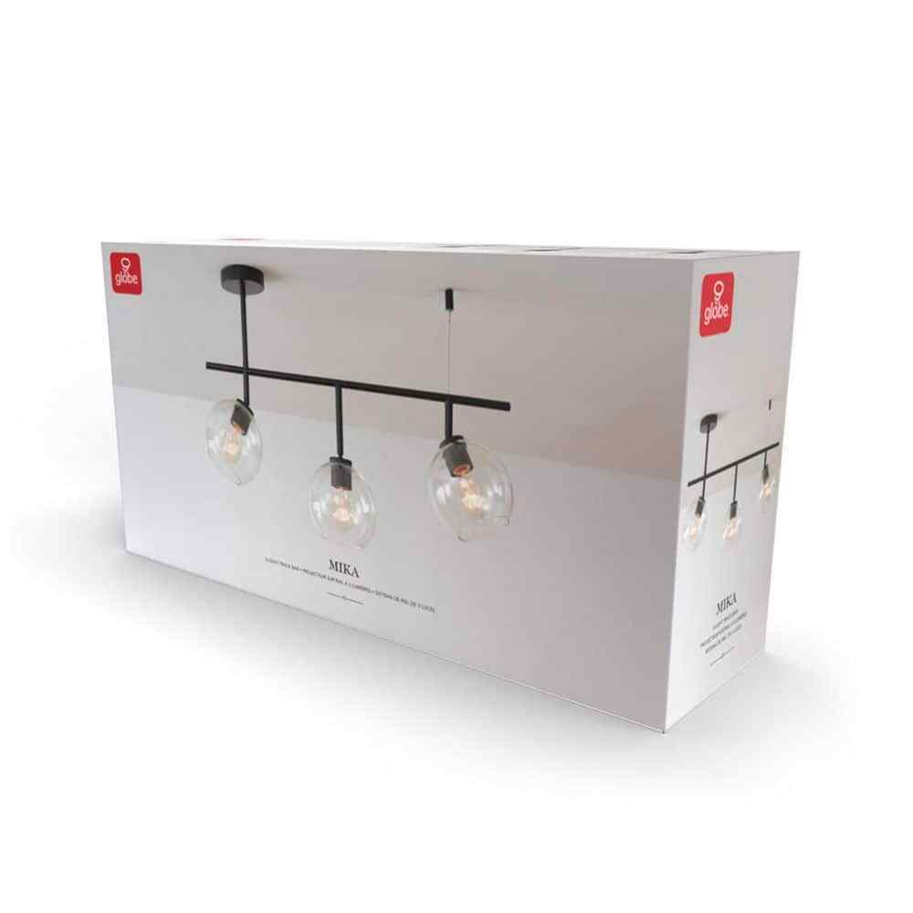 Globe Electric 2.3 ft. 3-Light Matte Black Fixed Track Lighting Kit 91002804