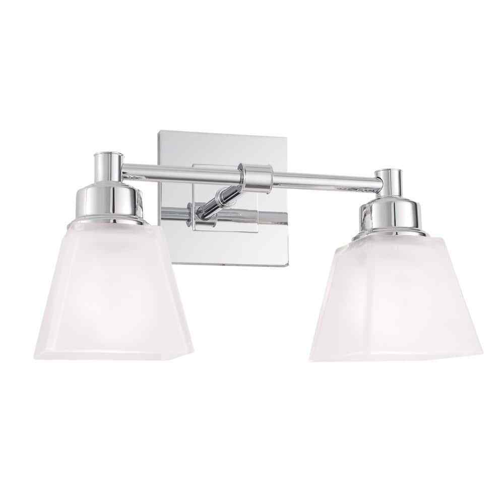 NORWELL Matthew 2-Light Chrome Bathroom Vanity Wall Sconce