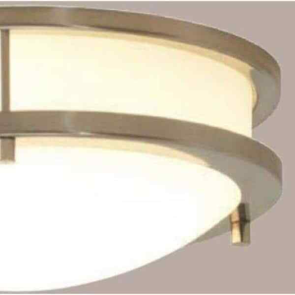 Hampton Bay Flaxmere 11.8 in. Brushed Nickel LED Flush Mount Ceiling Light