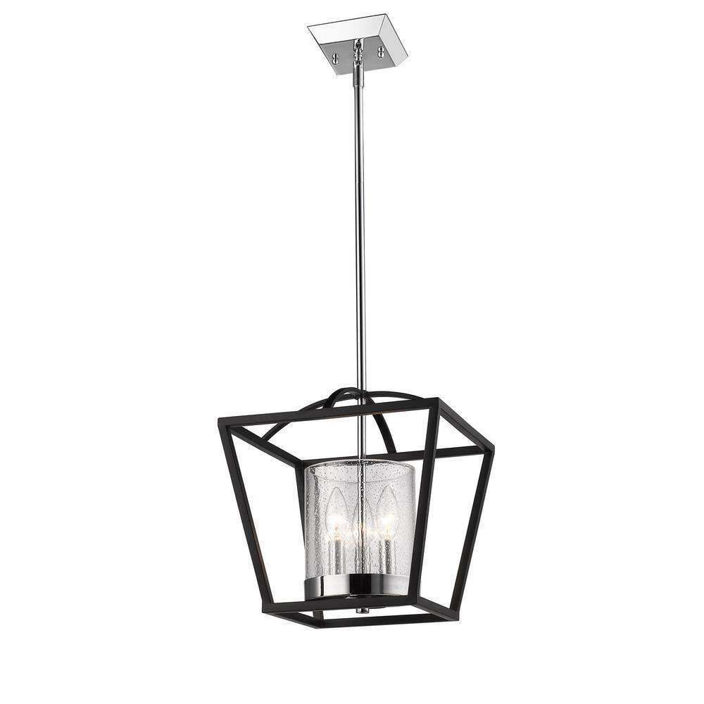 Golden Lighting Mercer 3-Light Black Semi-Flush Mount Light