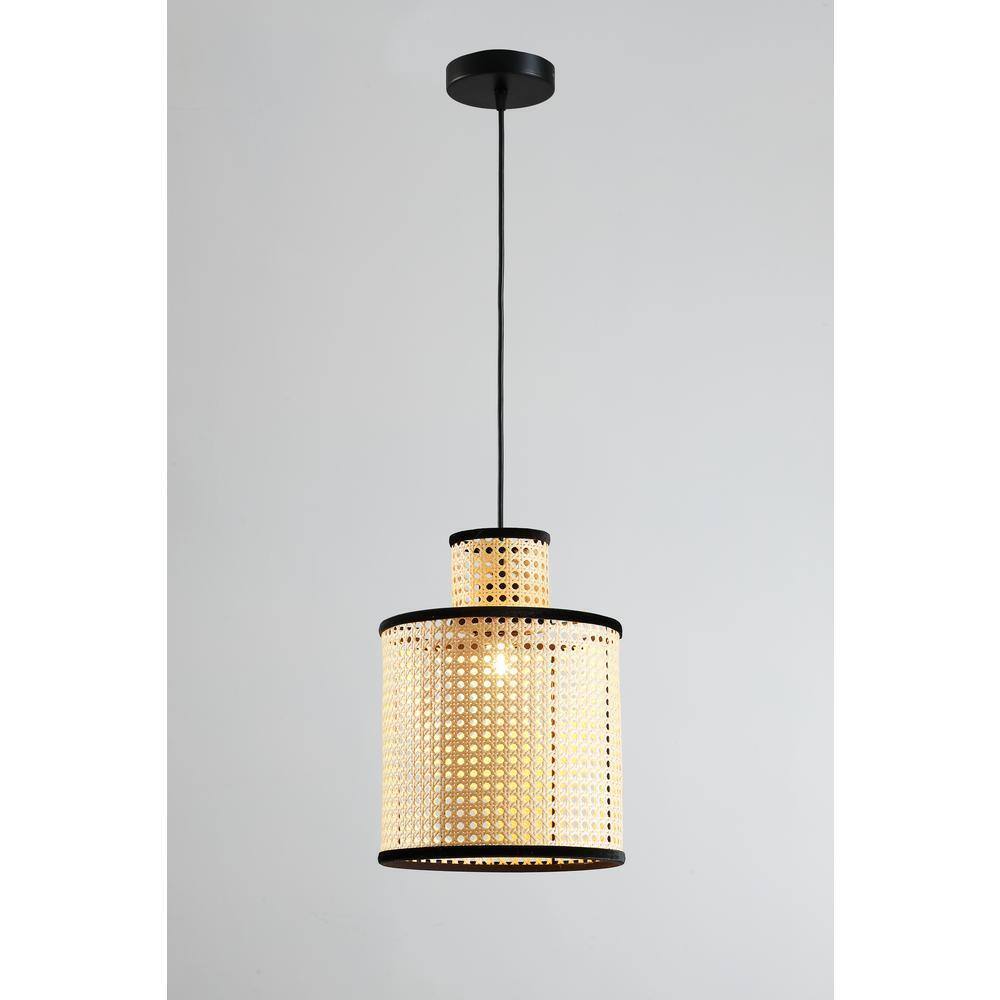Vidalite Modern Bohemian 1-Light 2 Tier Mini Pendant Light PVC Rattan Shade