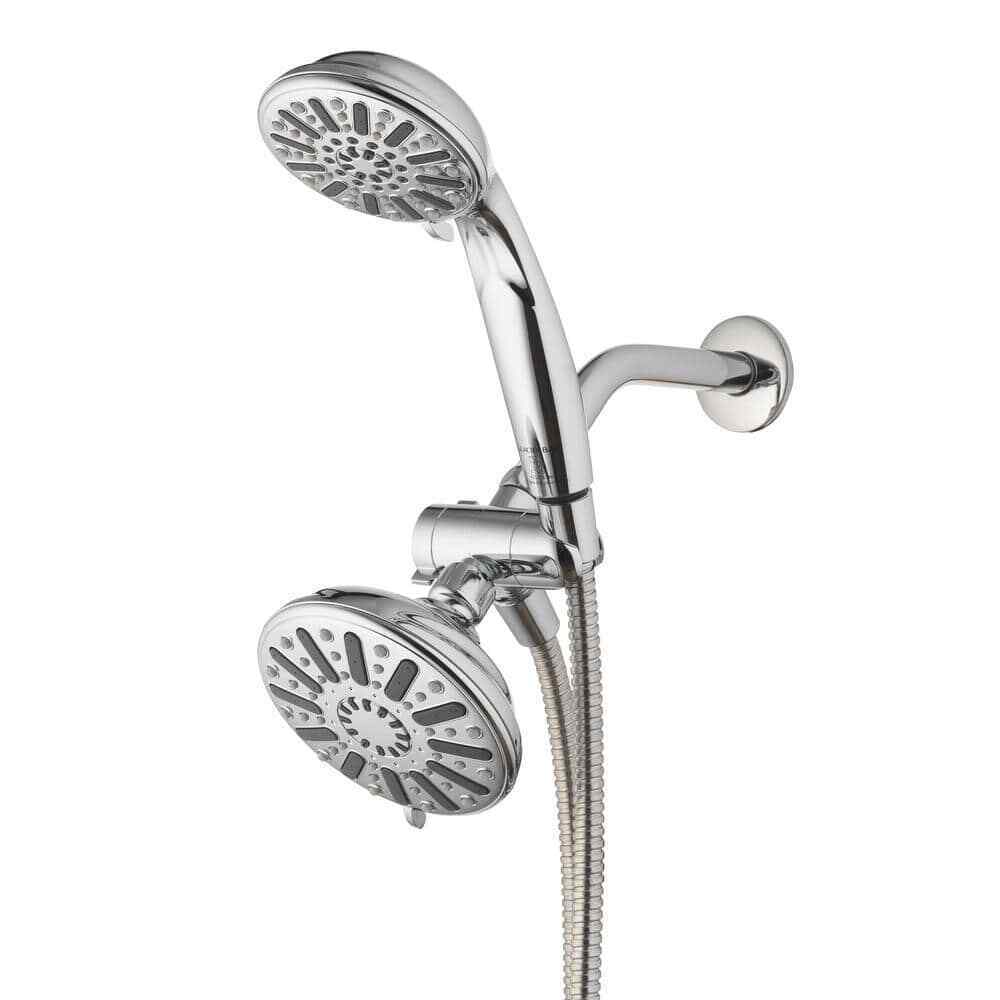 Glacier Bay 6-Spray 5 in. Dual Wall Mount Handheld Shower Head 1.8 GPM in Chrome