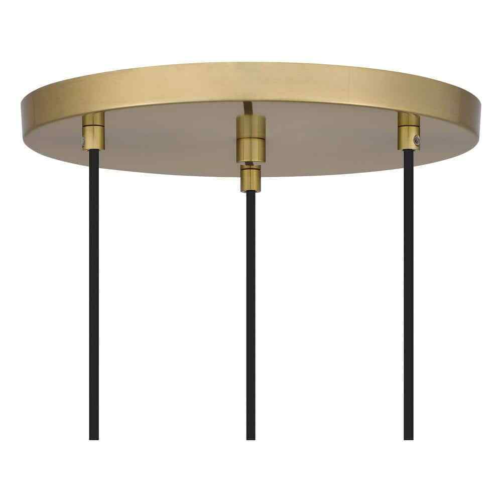 Hampton Bay Regan Brushed Gold Pendant Hanging Light w/ Clear Glass Shades