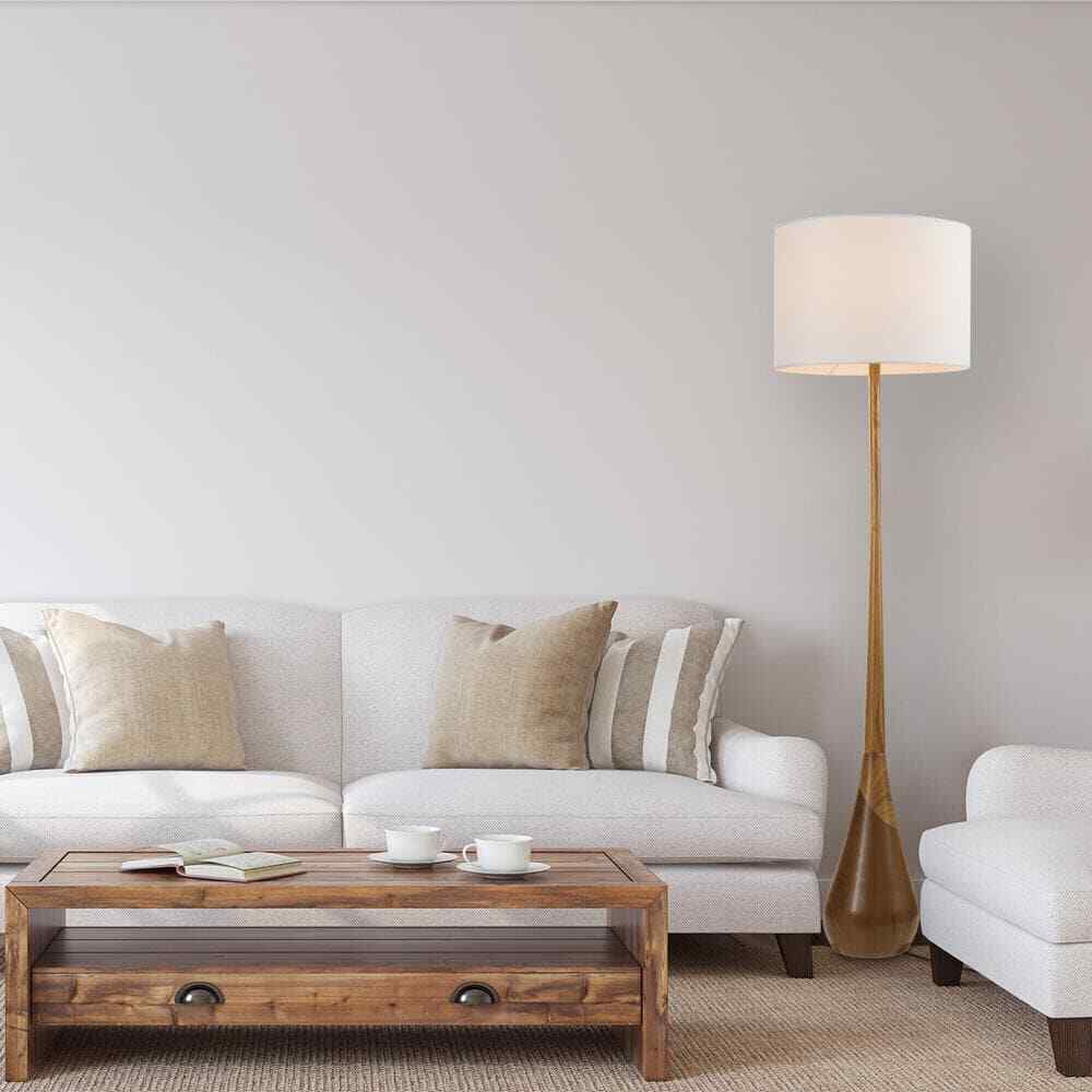 Novogratz x Globe Electric Harrington 65 in. Faux Wood Floor Lamp