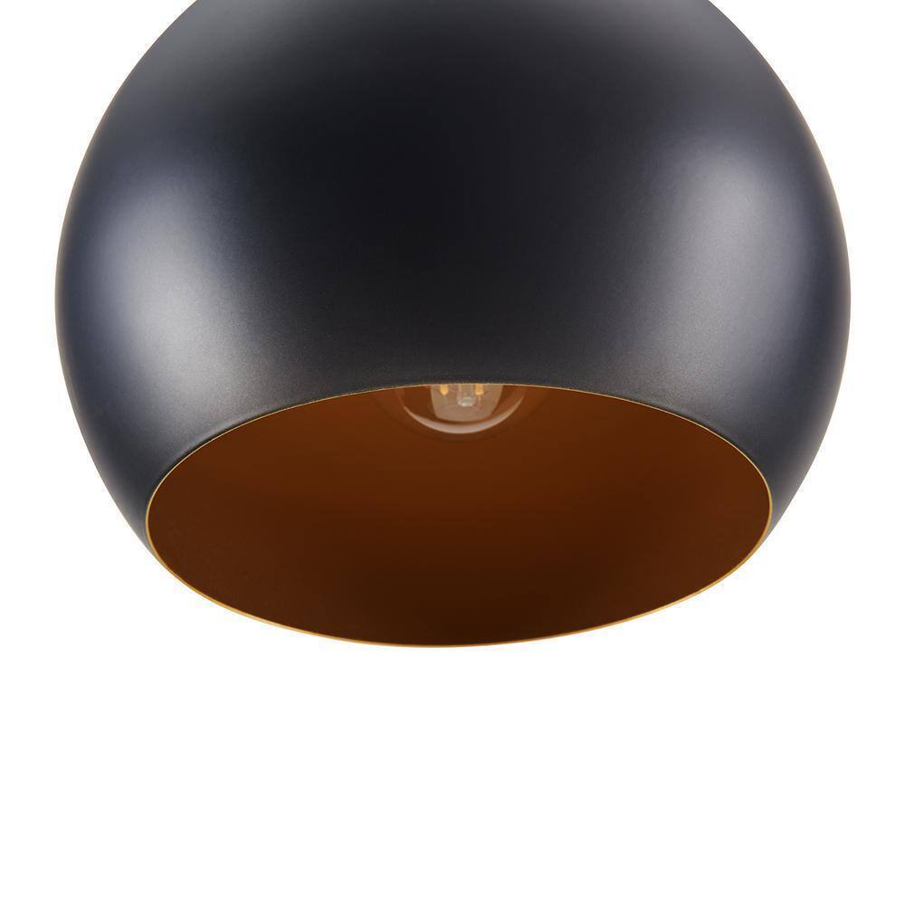 Southern Enterprises Conner Matte Black Midcentury Modern Dome Pendant Lamp