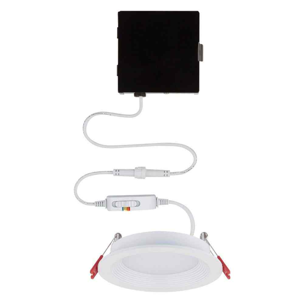 Commercial Electric Baffle 4 in. Canless Indoor/Outdoor LED Recessed Light Kit