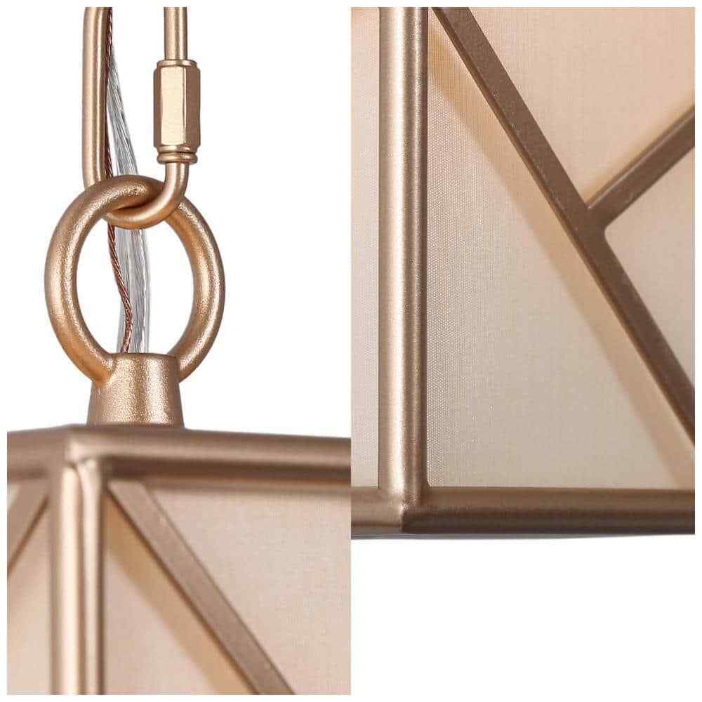 Uolfin Gold 1-Light Modern Geometric Lantern Kitchen Island Pendant Light