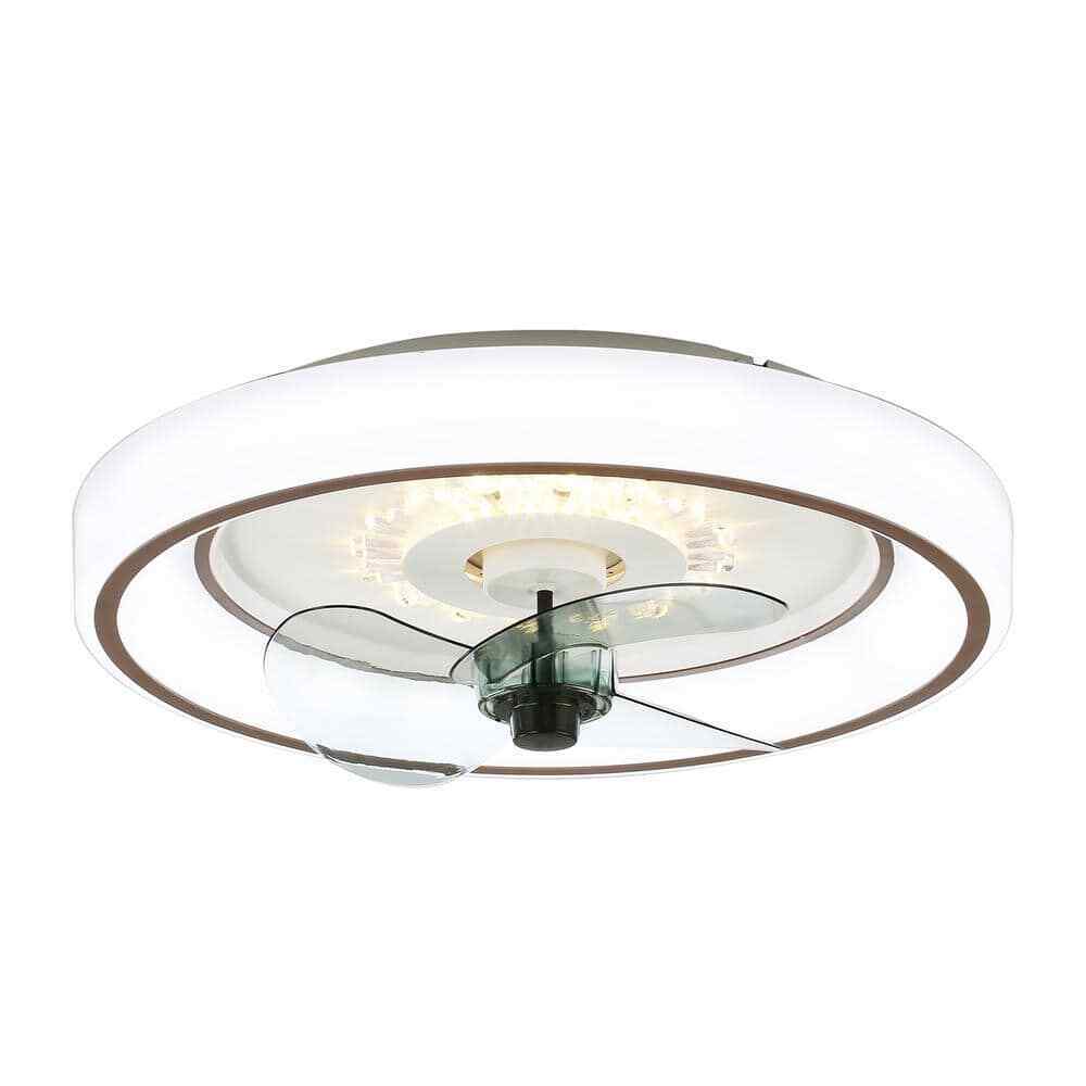 Bella Depot 19 in. Indoor Smart App Control White Ceiling Fan w/ Integrated LED