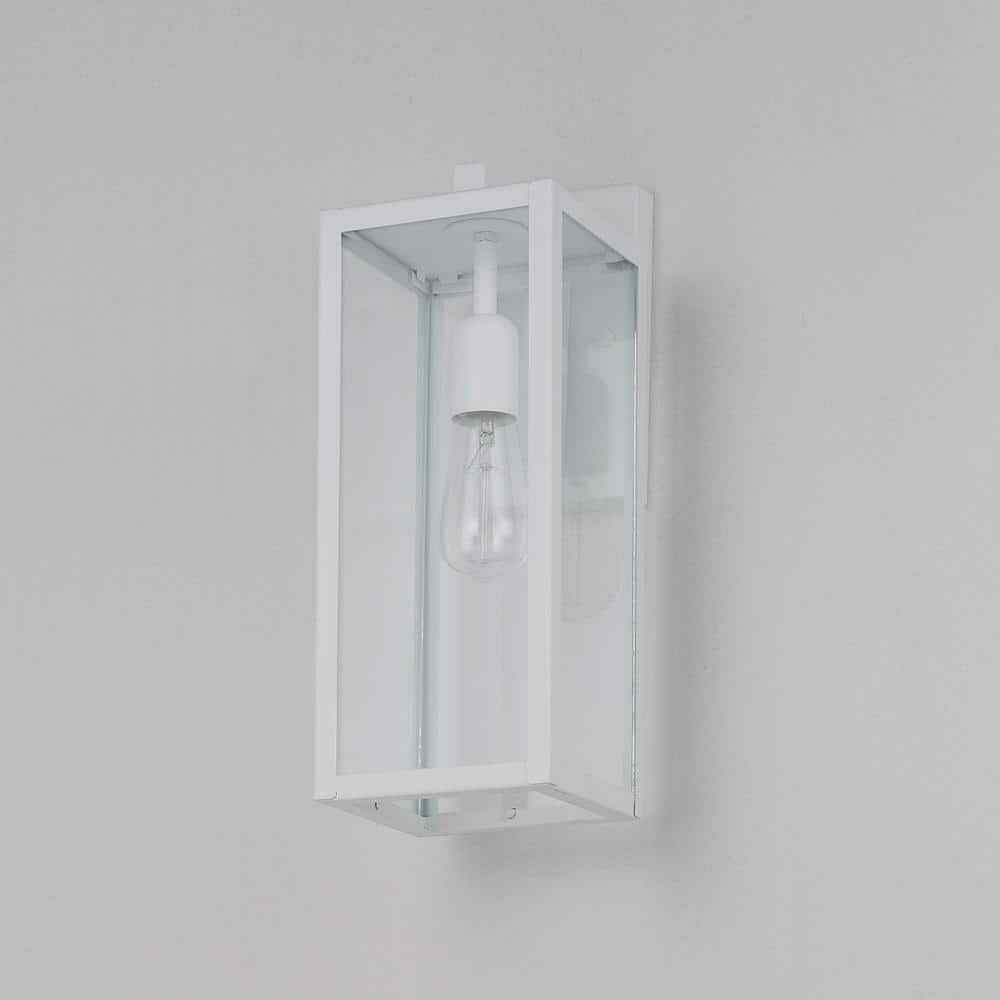 Globe Electric Bowery Matte White Farmhouse Indoor/Outdoor 1-Light Wall Sconce